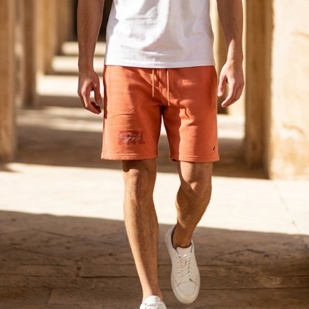 NWT Staple Men’s Coral/Orange Sweat Shorts Athletic Casual - Size Large